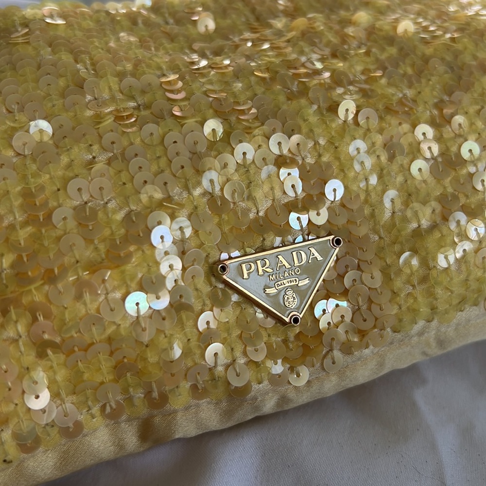 SOLD Prada Yellow Sequined Shoulder Bag - Picture 5 of 13
